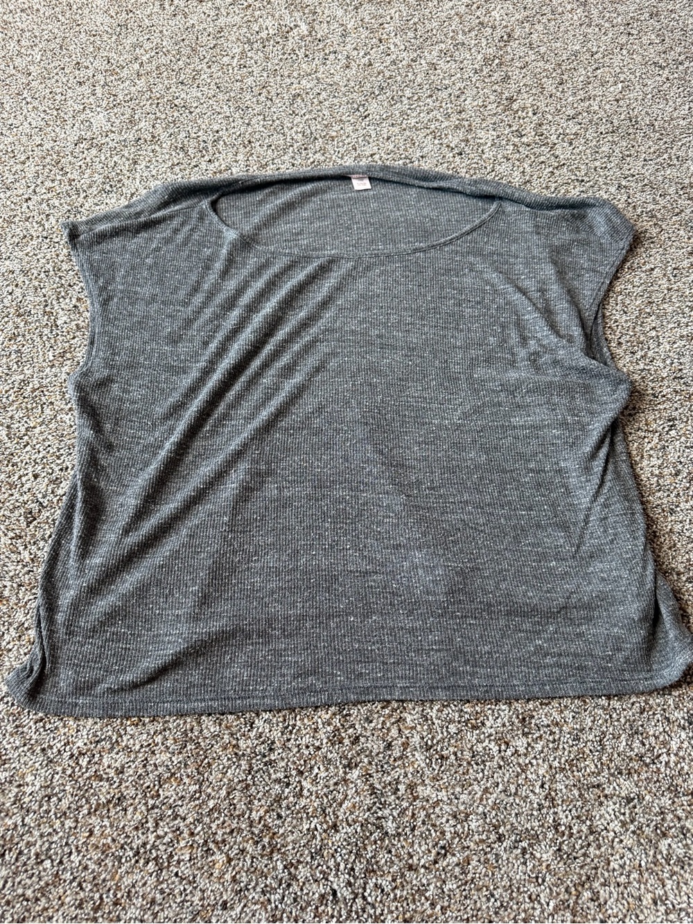 Victoria's Secret XL Gray Ribbed Oversized Dolman Batwing Lounge Top